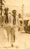 David John Dunne, Jr. (left) on Shore Leave in Hawaii (WWII)